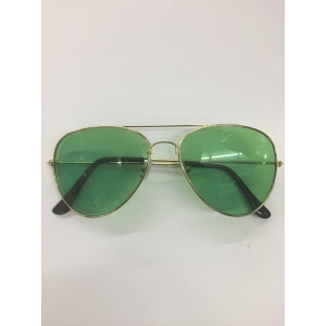 Green Aviator Glasses - Party Glasses Novelty Sunglasses 